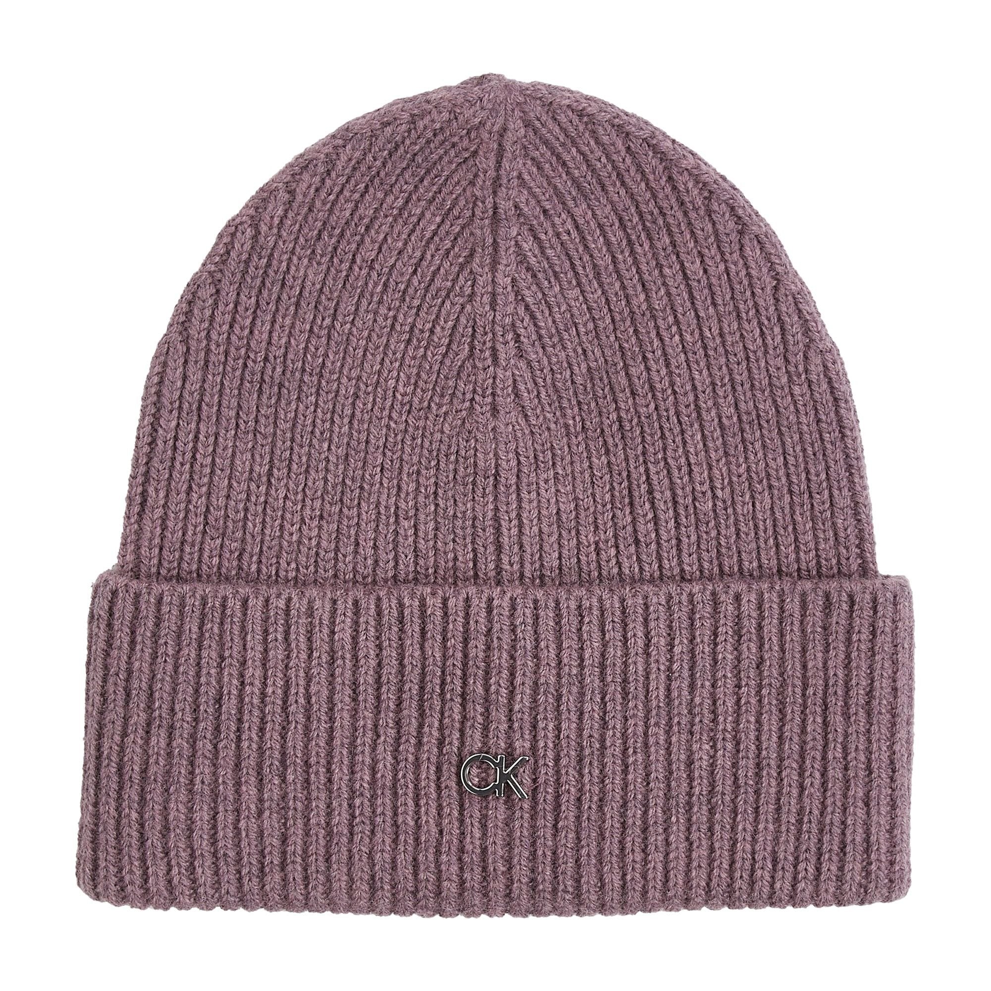 Calvin Klein Căciulă Chunky Rib CK Metal Beanie