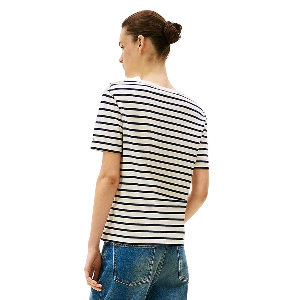 Tommy Hilfiger Tricou Regular Stripe Gold Button